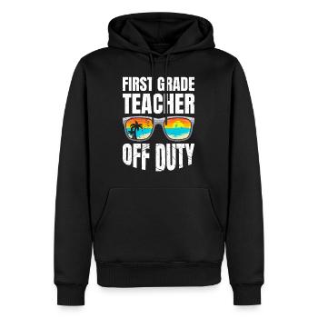 First Class Class Class Teacher off duty Holiday Teacher - Men’s Premium Organic Hoodie - black - Front - Nico (187cm)