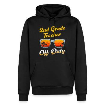 Second Class Class Class Teacher off duty Holiday Teacher - Men’s Premium Organic Hoodie - black - Front - Nico (187cm)