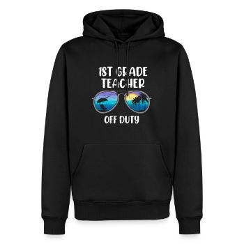 First Class Class Class Teacher off duty Holiday Teacher - Men’s Premium Organic Hoodie - black - Front - Nico (187cm)
