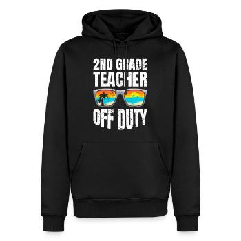 Second Class Class Class Teacher off duty Holiday Teacher - Men’s Premium Organic Hoodie - black - Front - Nico (187cm)