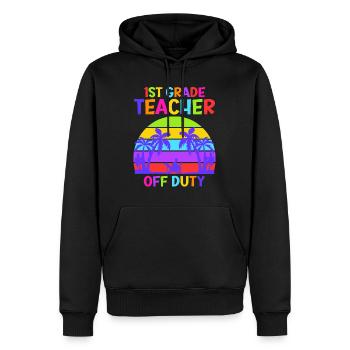 First Class Class Teachers on Vacation Teachers - Men’s Premium Organic Hoodie - black - Front - Nico (187cm)