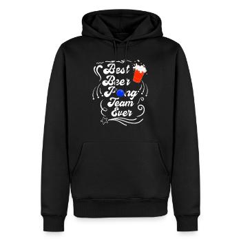 Beer Pong Team Party Game Beer Pong - Sweat à capuche Premium bio Homme - noir - Devant - Nico (187cm)