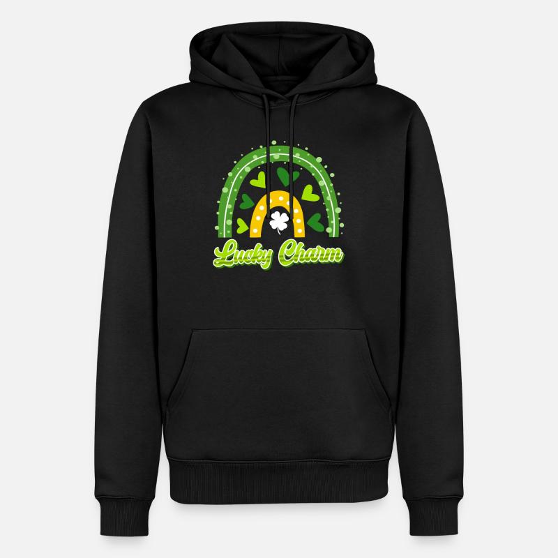 Porte-bonheur Saint-Patrick - Sweat à capuche Premium bio Homme - noir