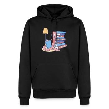 Mon animal spirituel est un rat de livre de rat de bibliothèque - Sweat à capuche Premium bio Homme - noir - Devant - Nico (187cm)
