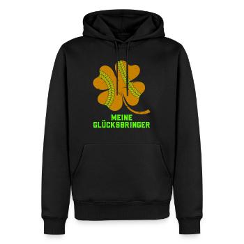 Mes porte-bonheur Baseball Clover - Sweat à capuche Premium bio Homme - noir - Devant - Nico (187cm)