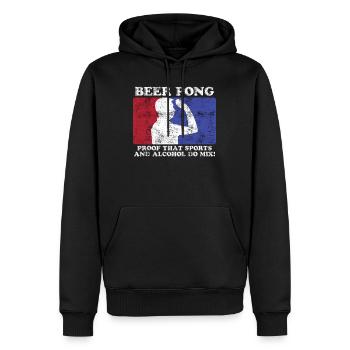 Beer Pong Sports et Alcohol Party Beer Pong - Sweat à capuche Premium bio Homme - noir - Devant - Nico (187cm)
