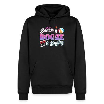 Beaches Booze Besties Sommerurlaub Spring Break - Männer Premium Bio Hoodie - Schwarz - Vorne - Nico (187cm)