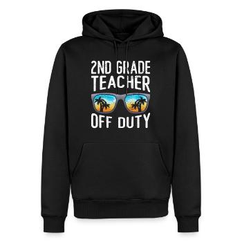 Second Class Class Class Teacher off duty Holiday Teacher - Men’s Premium Organic Hoodie - black - Front - Nico (187cm)