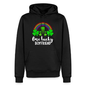 One Lucky Boyfriend St Patrick’s Day - Männer Premium Bio Hoodie - Schwarz - Vorne - Nico (187cm)