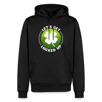 Let's get lucked up Kleeblatt St. Patrick's Day - Männer Premium Bio Hoodie - Schwarz - Vorne - Nico (187cm)