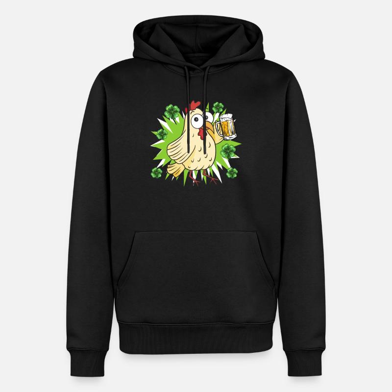 Poulet de la Saint-Patrick - Sweat à capuche Premium bio Homme - noir