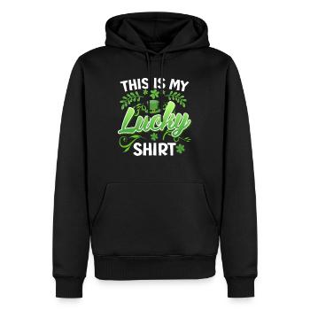 Ma chemise bonheur Porte-bonheur Porte-bonheur Saint-Patrick - Sweat à capuche Premium bio Homme - noir - Devant - Nico (187cm)
