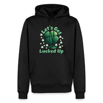 Let's get Lucked up Kleeblatt St. Patrick’s Day - Männer Premium Bio Hoodie - Schwarz - Vorne - Nico (187cm)