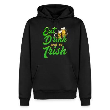 Mangez, buvez et soyez irlandais Bière Saint-Patrick - Sweat à capuche Premium bio Homme - noir - Devant - Nico (187cm)
