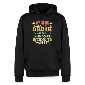 J’ai réservé le forfait boissons Holiday Party - Sweat à capuche Premium bio Homme - noir - Devant - Nico (187cm)