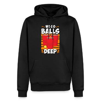 We go balls deep Beer Pong Bier Pong - Männer Premium Bio Hoodie - Schwarz - Vorne - Nico (187cm)