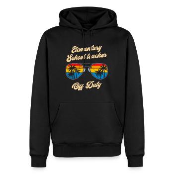 Classe d’école primaire de vacances Enseignant en congé Enseignant - Sweat à capuche Premium bio Homme - noir - Devant - Nico (187cm)