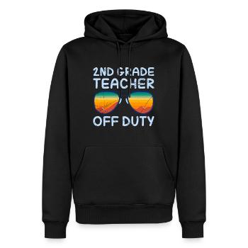 Second Class Class Class Teacher off duty Holiday Teacher - Men’s Premium Organic Hoodie - black - Front - Nico (187cm)