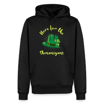 La Saint-Patrick est là pour les manigances - Sweat à capuche Premium bio Homme - noir - Devant - Nico (187cm)