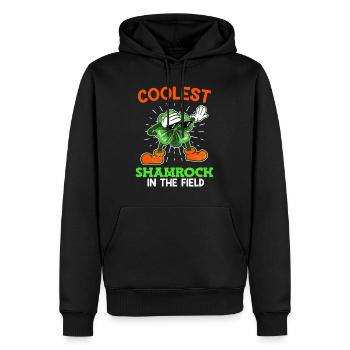 Le trèfle le plus cool de la Saint-Patrick - Sweat à capuche Premium bio Homme - noir - Devant - Nico (187cm)