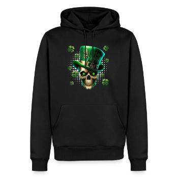 Fête de la Saint-Patrick Squelette irlandais leprechaun - Sweat à capuche Premium bio Homme - noir - Devant - Nico (187cm)