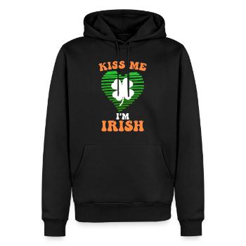 Embrasse-moi, Je suis Irlandais, Irlandais, Saint-Patrick - Sweat à capuche Premium bio Homme - noir - Devant - Nico (187cm)