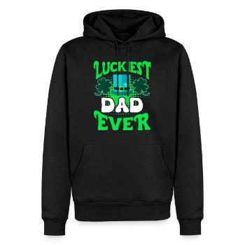 Papa le plus chanceux de tous les temps Papa de la Saint-Patrick - Sweat à capuche Premium bio Homme - noir - Devant - Nico (187cm)