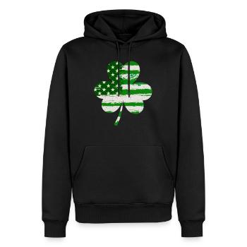 USA Clover Lucky Charm États-Unis - Sweat à capuche Premium bio Homme - noir - Devant - Nico (187cm)