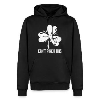 Je ne peux pas pincer ce trèfle Saint-Patrick - Sweat à capuche Premium bio Homme - noir - Devant - Nico (187cm)