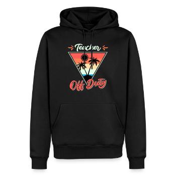 Teacher off duty Lehrerin außer Dienst Lehrer - Männer Premium Bio Hoodie - Schwarz - Vorne - Nico (187cm)
