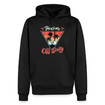 Teacher off duty Lehrerin außer Dienst Lehrer - Männer Premium Bio Hoodie - Schwarz - Vorne - Nico (187cm)