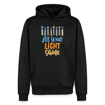 Lustiges Chanukka Lass dein Licht leuchten Menora Erwachsene - Männer Premium Bio Hoodie - Schwarz - Vorne - Nico (187cm)