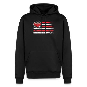 Stars and Stripes USA Beer Pong Bier Pong - Sweat à capuche Premium bio Homme - noir - Devant - Nico (187cm)