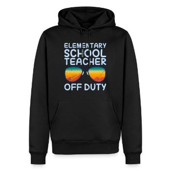Vacances Classe d’école primaire Enseignant Enseignant en congé - Sweat à capuche Premium bio Homme - noir - Devant - Nico (187cm)