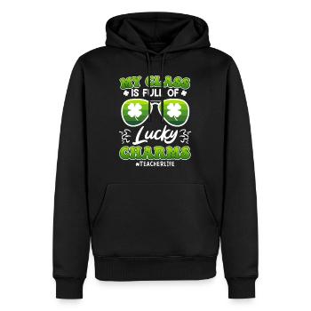 Classe pleine de professeurs de Lucky Charms disant - Sweat à capuche Premium bio Homme - noir - Devant - Nico (187cm)