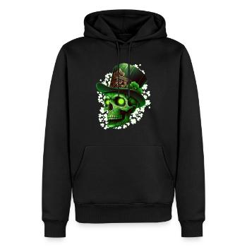 Saint-Patrick Leprechaun squelette irlandais - Sweat à capuche Premium bio Homme - noir - Devant - Nico (187cm)