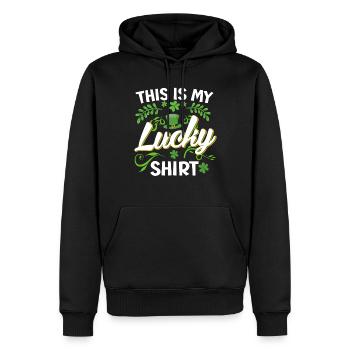 Ma chemise bonheur Porte-bonheur Porte-bonheur Saint-Patrick - Sweat à capuche Premium bio Homme - noir - Devant - Nico (187cm)