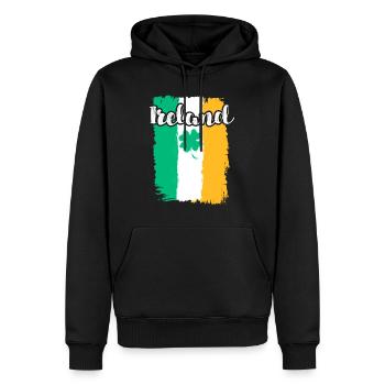 Irlande Trèfle Saint-Patrick - Sweat à capuche Premium bio Homme - noir - Devant - Nico (187cm)