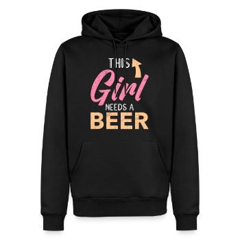 This Woman Needs a Beer Holiday Spring Break - Men’s Premium Organic Hoodie - black - Front - Nico (187cm)