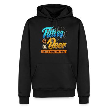 Fête de célébration des fêtes Mésanges et fête de la bière - Sweat à capuche Premium bio Homme - noir - Devant - Nico (187cm)