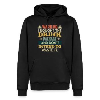 J’ai réservé le forfait boissons Holiday Party - Sweat à capuche Premium bio Homme - noir - Devant - Nico (187cm)