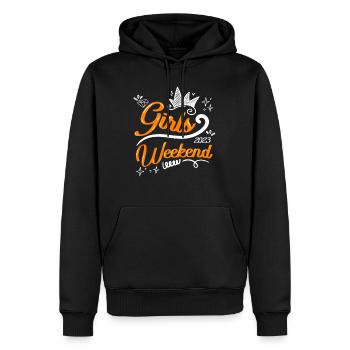 Week-end de vacances pour filles Week-end de vacances pour filles Semaine de relâche - Sweat à capuche Premium bio Homme - noir - Devant - Nico (187cm)