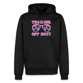 Teacher off duty Lehrerin außer Dienst Lehrer - Männer Premium Bio Hoodie - Schwarz - Vorne - Nico (187cm)