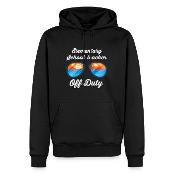 Classe d’école primaire de vacances Enseignant en congé Enseignant - Sweat à capuche Premium bio Homme - noir - Devant - Nico (187cm)