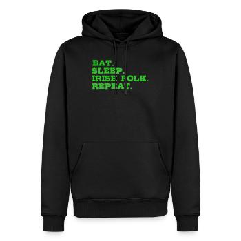 Eat Sleep irish Folk Repeat St Patrick’s Day - Männer Premium Bio Hoodie - Schwarz - Vorne - Nico (187cm)