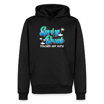 Semaine de relâche Enseignants en congé Vacances d’été Enseignants - Sweat à capuche Premium bio Homme - noir - Devant - Nico (187cm)