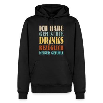 Gemischte Drinks bezüglich meiner Gefühle Party - Männer Premium Bio Hoodie - Schwarz - Vorne - Nico (187cm)