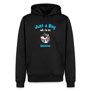 Idée de licorne pour les garçons | Licorne enfant - Sweat à capuche Premium bio Homme - noir - Devant - Nico (187cm)