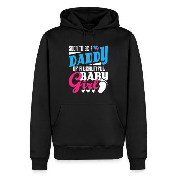 Mens Soon To Be A Daddy Of A Beautiful Baby Girl - - Männer Premium Bio Hoodie - Schwarz - Vorne - Nico (187cm)