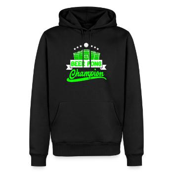Beer Pong Champion Drinking Game Party Beer Pong - Sweat à capuche Premium bio Homme - noir - Devant - Nico (187cm)